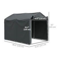 Outsunny Outdoor Storage Shed, UV Resistant Bike Tent with Roll-up Zipper Door, Portable Shed for Bike, Motorcycle, Dark Grey(m-3)