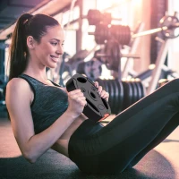 Soozier 1-Inch Weight Plates, Barbell Weights Set for Weightlifting and Strength Training, 2 x 17lbs + 2 x 11lbs(m-8)