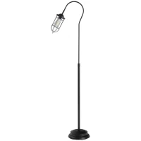 HOMCOM 61.75" Vintage Floor Lamp Standing Lamp With Rotatable Lampshade E26 Socket Pin Steel Living Room, Black(m-1)