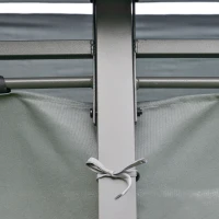 Outsunny 13'L x 10'W x 8.7'H Patio Gazebo Outdoor 2-Tiers Garden Canopy Yard Sunshade Shelter with Curtains, Grey(m-10)