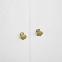 HOMCOM Freestanding Storage Cabinet with Doors, Cupboard Organization with Golden Hairpin Legs and Adjustable Shelves, White(m-10)