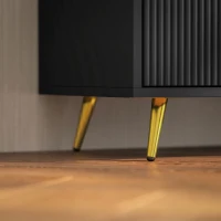 HOMCOM TV Stand with Storage for 55 Inch TV, Modern TV Cabinet with 2 Open Shelves and 2 Cabinets for Living Room, Black(m-9)