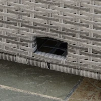 Outsunny Patio Rattan Daybed with Cushions, Wicker Outdoor Bed Lounger w/ Loveseat, Storage Ottoman, Coffee & Side Tables, for Poolside, Porch, Backyard, Gray(m-8)