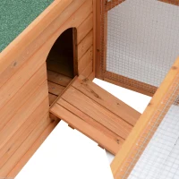 PawHut 51" Chicken Coop Wooden Hen House Rabbit Hutch Poultry Cage Pen Outdoor Backyard with Run(m-9)
