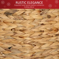 HOMCOM 24" Hyacinth Christmas Tree Base Cover, Hand Woven Christmas Tree Collar for Party, Holiday, Home Decoration, Natural(m-5)