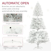 HOMCOM 9ft Unlit Artificial White Christmas Tree, Holiday Décor with 2132 Branch Tips, Auto Open and Steel Base(m-6)