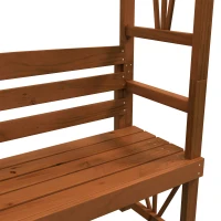 Outsunny Patio Wooden Bench, Outdoor Bench for Vines/Climbing Plants, Brown(m-10)