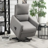 HOMCOM Electric Lift Recliner Chair Rising Power Chaise Lounge Fabric Sofa with Remote Control & Side Pocket for Living Room(m-8)