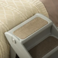 PawHut 4-Level Portable Dog Stairs, Foldable Dog Steps for Small Dogs, Lightweight Cat Steps, with Nonslip Soft Mats, for High Bed, Sofa, Grey(m-10)