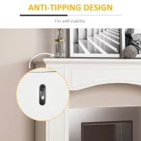 HOMCOM Modern Fireplace Mantel, Surround Mantels for Fireplace with Decorative Pattern Interior Width 29" White(m-5)