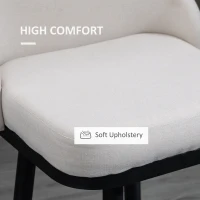 HOMCOM Extra Tall Bar Stools Set of 2, Modern 360° Swivel Barstools, Dining Room Chairs with Steel Legs Footrest, Cream White(m-7)