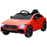 Qaba Mercedes-Benz AMG Licensed 12V Ride on Car, Kids Electric Car with Remote Control, Spring Suspension, LED Lights, Red(m-2)