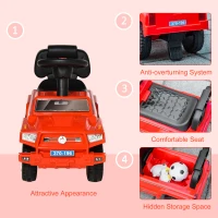Aosom Kids Ride on Push Car, SUV Style Sliding Walking Car for Toddle with Horn, Music, Working Lights, Hidden Storage and Anti-dumping System, Red(m-7)