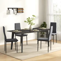 HOMCOM Modern Dining Chairs, Set of 4, High Back Upholstery and Metal Legs for the Living Room, Kitchen, Home Office, Grey(m-1)
