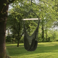 Outsunny Portable Hammock Chair, Hanging Woven Hammock Swing Chair Sleeping Bed for Outdoor Garden Yard Camping, Army Green(m-8)