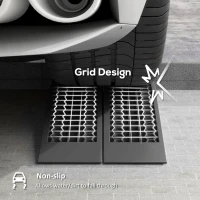 HOMCOM Car Ramps, Curb Ramps with Plastic Anti-Slip Surface, 6600lbs Capacity for Cars SUVs Small Vans, Set of 2, Black(m-5)