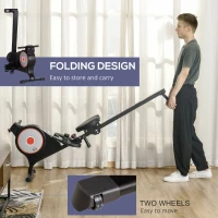 Soozier Magnetic Rowing Machine, Foldable Rower with 8 Level Resistance, Digital Monitor & Transport Wheels for Home Gym(m-6)