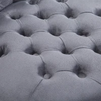 HOMCOM Retro High Back Armless Royal Accent Chair Fabric Upholstered Tufted Seat for Living Room, Dining Room and Bedroom, Grey(m-7)