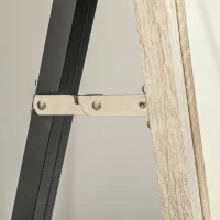 HOMCOM Floor Standing Mirror, Full Length Mirror, Free Standing, Leaning or Wall Mirror with Frame for Bedroom, Dark Wood Grain(m-9)