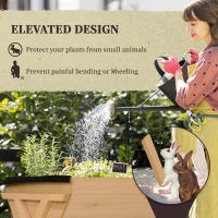Outsunny 39'' x 28'' Raised Garden Bed with Legs, Elevated Wooden Planter Box with Bed Liner for Vegetables, Flowers Herbs, Backyard Patio Balcony Use(m-4)