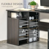 HOMCOM 47.25" L-Shaped Computer Desk, Writing Desk, Corner Desk with Storage Shelves for Home Office, Study, Black(m-6)