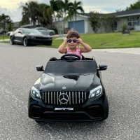Aosom 12V Toddler Ride On Car with Remote Control, Mercedes Benz AMG GLC63S Coupe, Electric Car with 2 Speed, MP3 Player, Light, Horn, Songs, Suspension, Black(m-11)