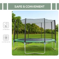 Aosom 14' Round Trampoline Enclosure Safety Net Fence Replacement Trampolining Bounce Part No Poles Included(m-6)