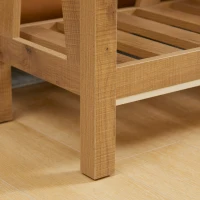 HOMCOM Console Table, Farmhouse Entryway Table with Storage Slatted Shelf, Rustic Sofa Table with Anti-Tipper for Living Room, Hallway, Brown(m-9)