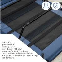 PawHut 48" x 36" Elevated Breathable Dog Bed w/ Carry Bag Dark Blue(m-5)