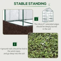 Outsunny 5' x 2.5' x 6.5' Mini Walk-in Greenhouse Kit, Portable Green House with 3 Tier Shelves, Roll-Up Door, and Weatherized Plastic Cover for Backyard Garden, Clear(m-6)