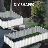 Outsunny 5.7' x 3' x 1' Raised Garden Bed, Galvanized Metal Planter Box for Vegetables Flowers Herbs, White(m-6)