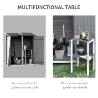 Outsunny 54.75''x29.5''x63'' Garden Storage Shed Asphalt Roof Wooden Timber Double Door Utility Storage House w/ Movable Shelf & Fixed Fittings(m-5)