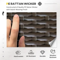 Outsunny 7 Pieces Patio Furniture Set, Rattan Outdoor Conversation Set, Garden Wicker Sofa Set, Ivory(m-5)