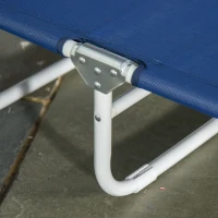 Outsunny Outdoor Sun Lounger, Folding Chaise Lounge with 4-level Adjustable Backrest, Blue(m-10)