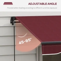 Outsunny 13' x 10' Retractable Awning, 280gsm UV Resistant Sunshade Shelter, for Deck, Balcony, Yard, Wine Red(m-5)