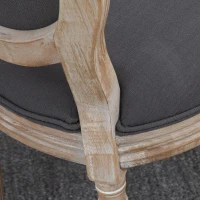 HOMCOM French-Style Upholstered Dining Chair Set, Armless Accent Side Chairs with Backrest and Linen-Touch Upholstery, Set of 2, Gray(m-7)