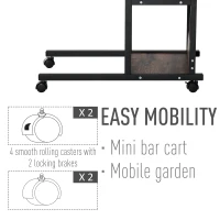 HOMCOM Mobile Standing Desk, Adjustable Height 31.5 inch Stand Up Desk with Wheels for Home Office, Rustic Brown(m-9)