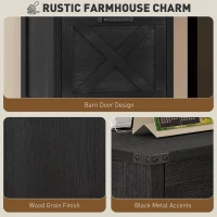 HOMCOM Vertical File Cabinet with 3 Drawers, Rustic Farmhouse Office Storage Cabinet for A4, Letter Size, Distressed Black(m-4)