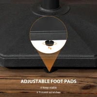 Outsunny 48lbs Concrete Square Patio Umbrella Base Weight, Outdoor Umbrella Stand Holder for Lawn, Deck, Backyard, Garden, Black(m-6)