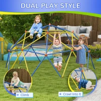 Outsunny Climbing Dome, 10' Jungle Gym Supports 594 lbs. for 1-6 Kids, Play Equipment for 3-8 Years Olds, Multi-Color(m-4)