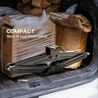 HOMCOM Steel Car Jack, Portable Scissor Jack, 2 Ton (4400 lbs) Capacity for Auto Sedan SUV MPV Tire Changes & Repairs, Black(m-6)