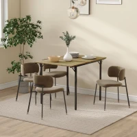 HOMCOM Drop Leaf Folding Dining Table for Small Space, Extendable Kitchen Table for 2 to 4 People, Natural Wood(m-9)