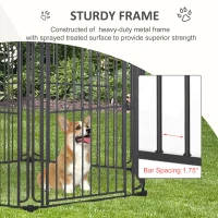 PawHut 60" x 52" Heavy-Duty Metal Dog Playpen, Outdoor Pet Cage Kennel, Puppy Exercise Fence Barrier with Weather-Resistant Polyester Roof, Locking Door, & Metal Frame(m-6)