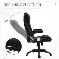 Vinsetto Reclining Massage Office Chair, Executive Office Chair with High Back, Swivel Wheels, Black(m-6)
