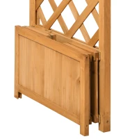 Outsunny 7.7FT Garden Arch with 2 Foldable Planter Boxes, Outdoor Wooden Trellis Arbor for Ceremony Party Weddings, Brown(m-10)