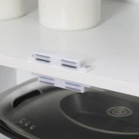 HOMCOM 70" 4-Door Storage Cabinet, Freestanding Pantry Cabinet with Adjustable Shelves for Living Room, White(m-9)