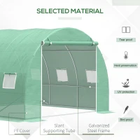 Outsunny 10' x 10' x 6.5' Walk-in Tunnel Greenhouse with High-Quality Transparent PE Cover, Zipper Doors, & Windows(m-4)