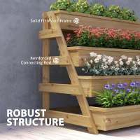 Outsunny 4 Tier Vertical Raised Garden Bed with Drainage Holes, Outdoor Planter Box for Herbs, Vegetables, and Flowers(m-7)