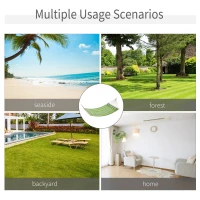 Outsunny 83" Patio Double Hammock, Wide Outdoor Hammock Bed Striped Fits 2 People Sunbed Camping hang Sleep w/ Pillow, White Stripe(m-4)