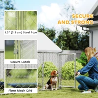 PawHut Outdoor Dog Kennel with Waterproof & Anti-UV Cover, Quick-Connect Frame, Secure Lock for Small Medium Dogs(m-5)